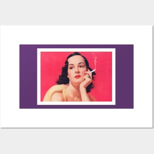 Vintage smoking woman Posters and Art